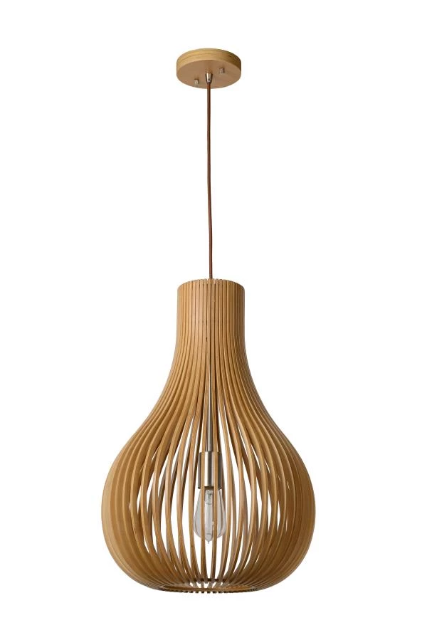 Lucide BODO - Pendant light - Ø 38 cm - 1xE27 - Light wood - turned off